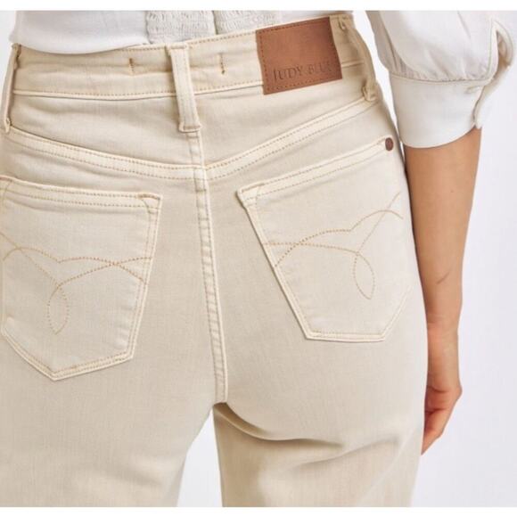 NEW Judy Blue High Waist Garment Dyed Destroyed 90s Straight Bone Stretch Sz 18W - Picture 6 of 16